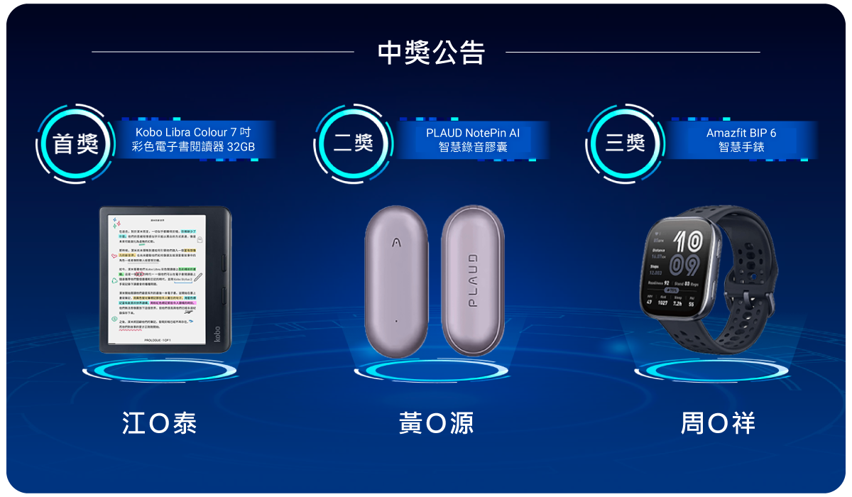 中獎公告